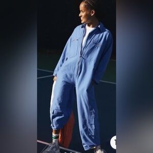 NWT Free People Mesmerize Me Coveralls Swim Club Jumpsuit Colbalt Blue Size M